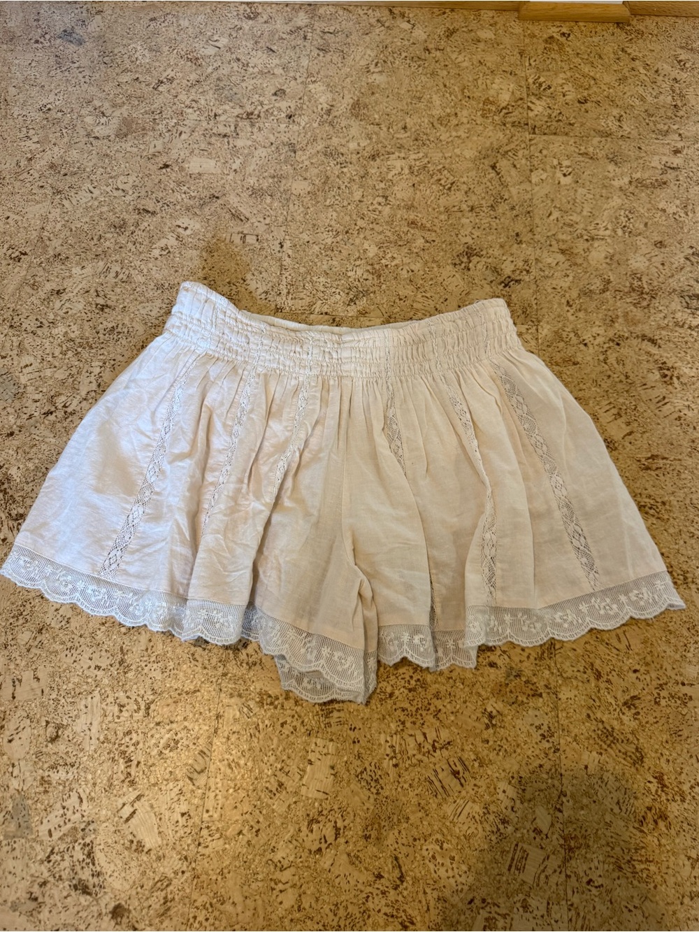Zara Cream Lace-Trim Skort
